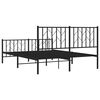 vidaXL Metal Bed Frame without Mattress with Footboard Black 140x200cm