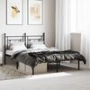 vidaXL Metal Bed Frame without Mattress with Headboard Black 140x190cm