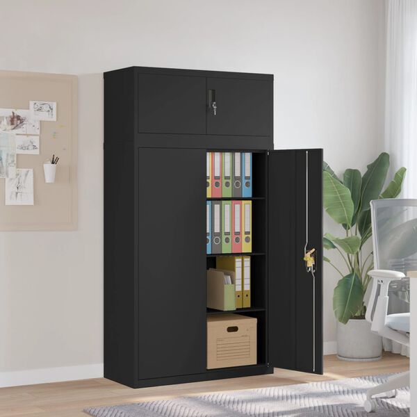 vidaXL File Cabinet Black 90x40x180 cm Steel