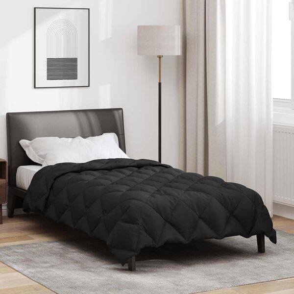 vidaXL Winter Duvet Black 220 x 135 cm Microfiber
