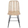 vidaXL Dining Chair 2 pcs Natural 44 x 47 x 85 cm Rattan and Iron
