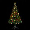 vidaXL Artificial Pre-lit Christmas Tree with Baubles Green 150 cm