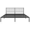 vidaXL Metal Bed Frame without Mattress with Headboard Black 180x200cm