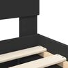 vidaXL Bed Frame with Headboard Black 160 x 200 cm Solid Pine Wood
