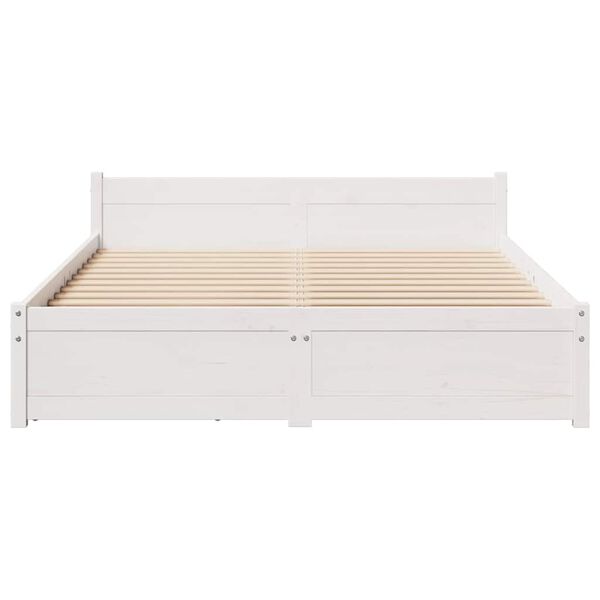 vidaXL Bed Frame without Mattress White 120x200 cm Solid Wood Pine