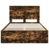 vidaXL Bed Frame with Drawer Smoked Oak 135 x 190 cm Engineer Wood