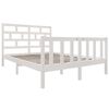vidaXL Bed Frame without Mattress White Solid Wood Pine Double