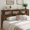 vidaXL LED Headboard Smoked Oak 200 cm Engineered Wood