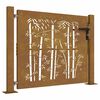 vidaXL Garden Gate 100x100 cm Corten Steel Bamboo Design