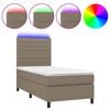 vidaXL Box Spring Bed with Mattress&LED Taupe 80x200 cm Fabric