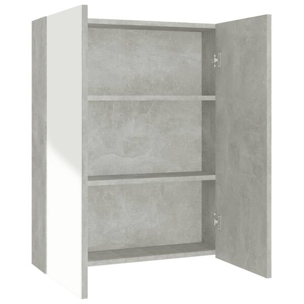 vidaXL Bathroom Mirror Cabinet 60x15x75 cm MDF Concrete Grey