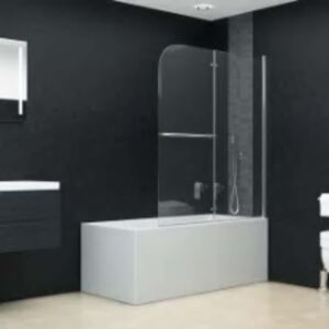vidaXL Folding Shower Enclosure 2 Panels ESG 95x140 cm