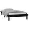 vidaXL LED Bed Frame without Mattress Black 90x190 cm Single Single Solid Wood