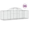 vidaXL Arched Gabion Baskets 6 pcs 200x50x60/80 cm Galvanised Iron