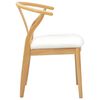 vidaXL Dining Chair 2 pcs Natural and Light Solid Rubber Wood
