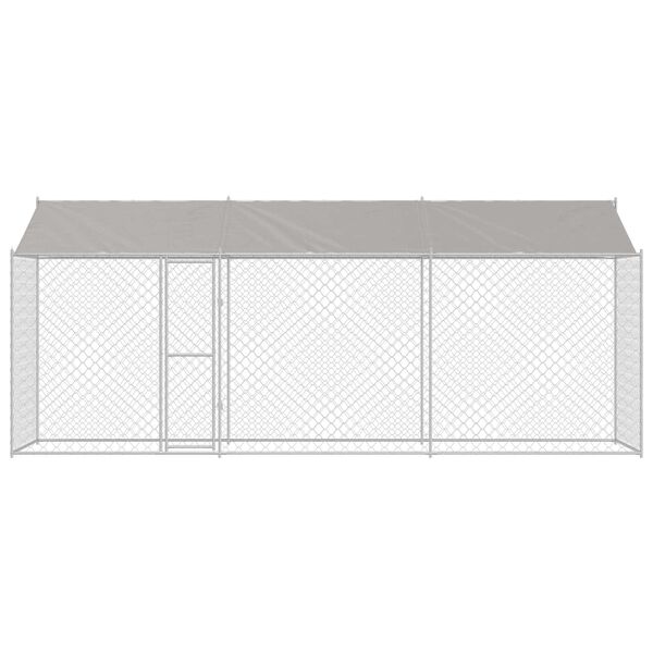 vidaXL Dog Cage with Roof Silver 600 x 200 x 256 cm Steel and PE