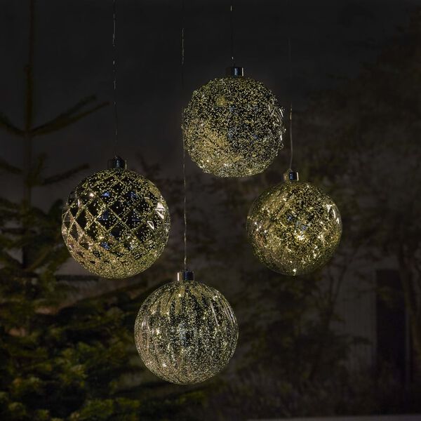 Luxform Battery LED Hanging Lamp Ball Swirl Silver