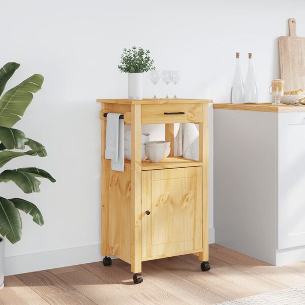 vidaXL Kitchen Trolley MONZA 48x40x88.5 cm Solid Wood Pine