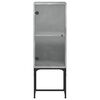 vidaXL Side Cabinet with Glass Doors Concrete Grey 35x37x100 cm