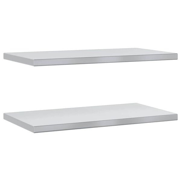 vidaXL Wall Shelves 2 pcs 75x40 cm Silver Stainless Steel