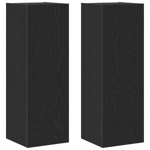 vidaXL Wall TV Cabinet Wall-mounted 2 pcs Black Oak 30.5 x 30 x 90 cm