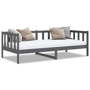 vidaXL Day Bed without Mattress Grey Solid Wood Pine 90x200cm