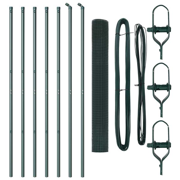 vidaXL Fence Post Green 10 x 1.2 m (19 x 19 mm mesh) Steel and PVC
