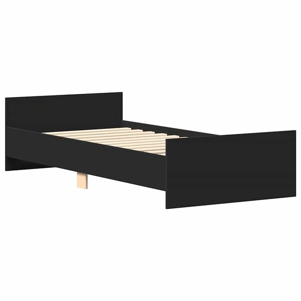 vidaXL Bed Frame without Mattress Black 90x200 cm Engineered Wood