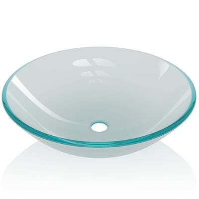 vidaXL Basin Tempered Glass 42 cm Frosted