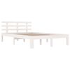 vidaXL Bed Frame without Mattress White Solid Wood 150x200 cm King Size King Size