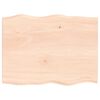 vidaXL Table Top 80x60x2 cm Untreated Solid Wood Oak Live Edge