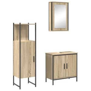 vidaXL Bathroom Furniture Set 3 pcs Brown 60 x 30 x 60 cm