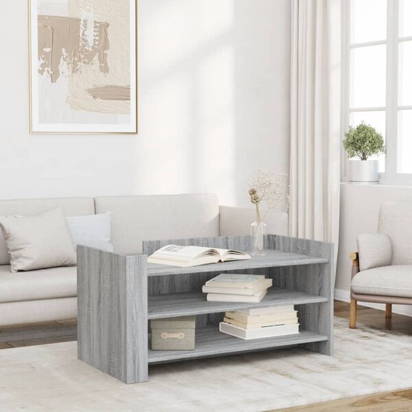 vidaXL Coffee Table Grey Sonoma 100x50x50 cm Engineered Wood