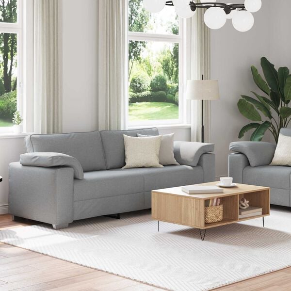 vidaXL Sofa Set 2 pcs Light grey 219 x 77 x 82 cm Fabric