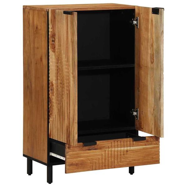 vidaXL Highboard Natural 60 x 33.5 x 100 cm Solid Acacia Wood