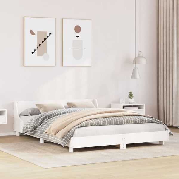 vidaXL Bed Frame without Mattress White 140x200 cm Solid Wood Pine