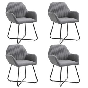 vidaXL Dining Chair | Set of 4 | Dark Grey | Fabric and powder-coated steel