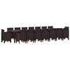vidaXL Garden Dining Set with Cushions with Cushion 17 pcs Brown PP