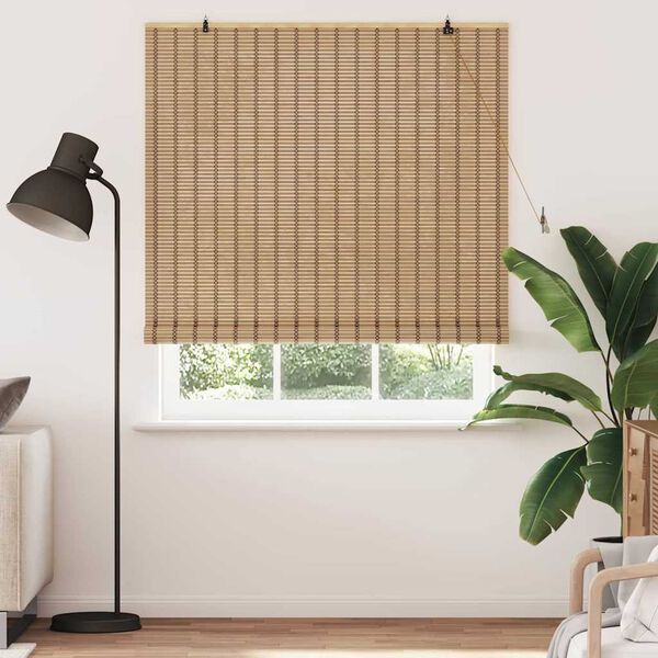 vidaXL Roller Blind with Curtains Manual Nature 150 x 160 cm Bamboo