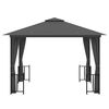 vidaXL Gazebo with Sidewalls&Double Roofs 3x3 m Anthracite