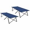 vidaXL Folding Camping Bed Folding Manual 2 pcs Blue 206 x 76 x 74 cm