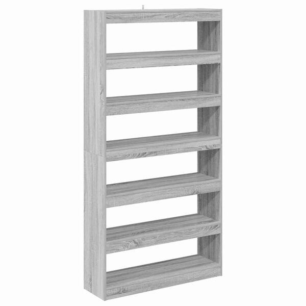 vidaXL Book Cabinet Grey Sonoma 100 x 30 x 198 cm Engineered Wood