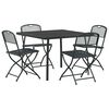 vidaXL Outdoor Furniture Set Folding 5 pcs Anthracite Iron and Steel
