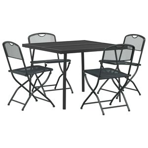 vidaXL Outdoor Furniture Set Folding 5 pcs Anthracite Iron and Steel