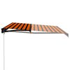vidaXL Manual Retractable Awning with LED 450x300 cm Orange and Brown