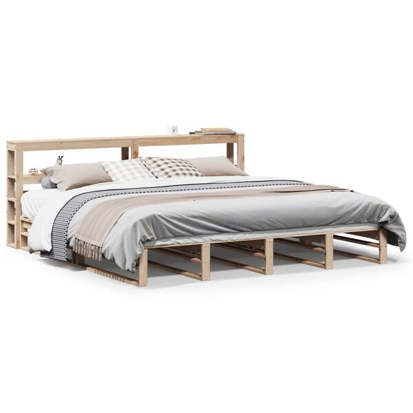 vidaXL Bed Frame without Mattress 200x200 cm Solid Wood Pine