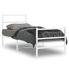 vidaXL Metal Bed Frame without Mattress with Footboard White 80x200cm