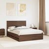 vidaXL Bed Frame with Drawer Brown Oak 140 x 200 cm Engineer Wood