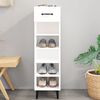 vidaXL Shoe Cabinet High Gloss White 30x35x105 cm Engineered Wood