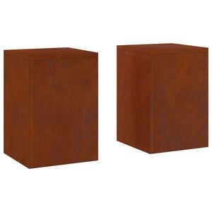 vidaXL Plant Stand 2 pcs Rusty 24 x 24 x 35 cm Weathering Steel